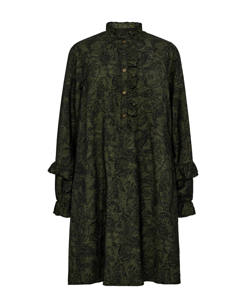 FQMOLIN - KLEID - SCHWARZ UND GRÜN