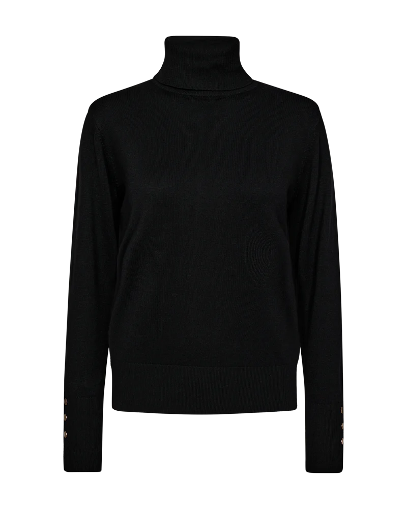 FQKATIE - ROLLKRAGEN PULLOVER - SCHWARZ