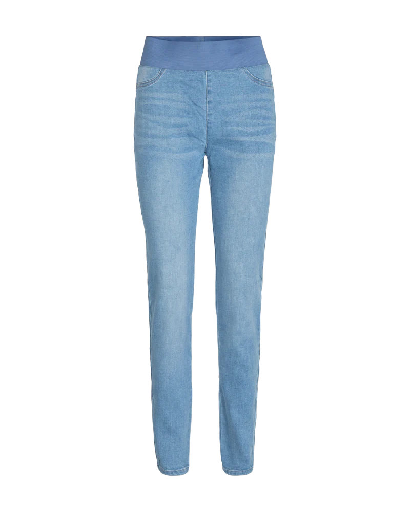 FQSHANTAL - DENIMHOSE MIT ELASTICHEM BUND - BLAU