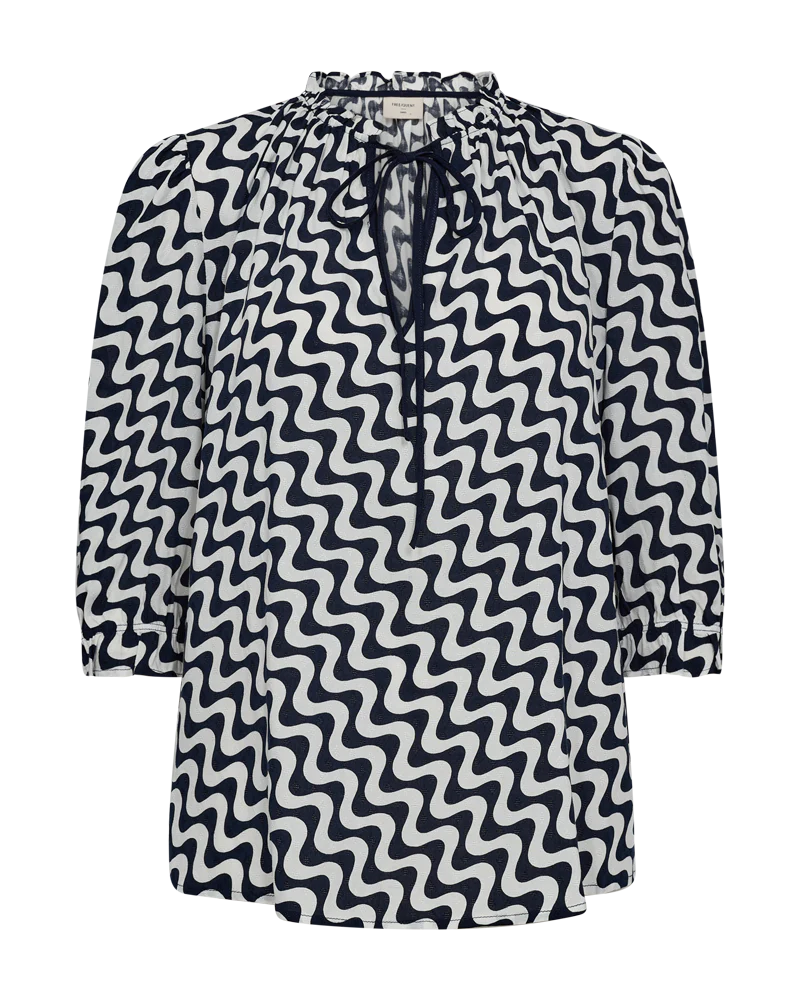 FQADNEY - BLUSE - WEISS UND BLAU