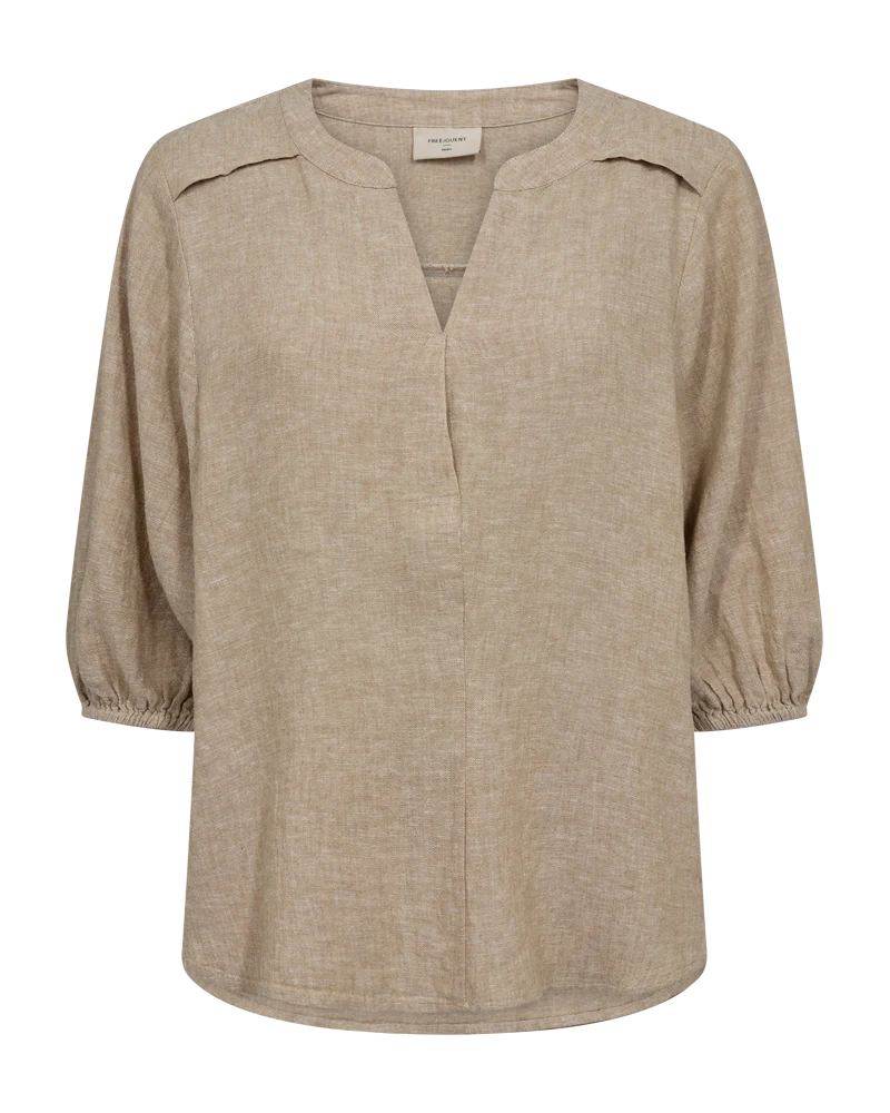 FQLAVA – LEINENBLUSE - BEIGE