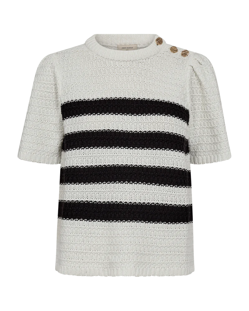 FQCOTLA - STICK PULLOVER - WEISS UND SCHWARZ