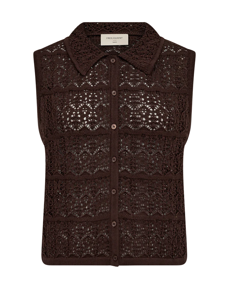 FQFRAYA – GESTRICKTE WESTE - BRAUN
