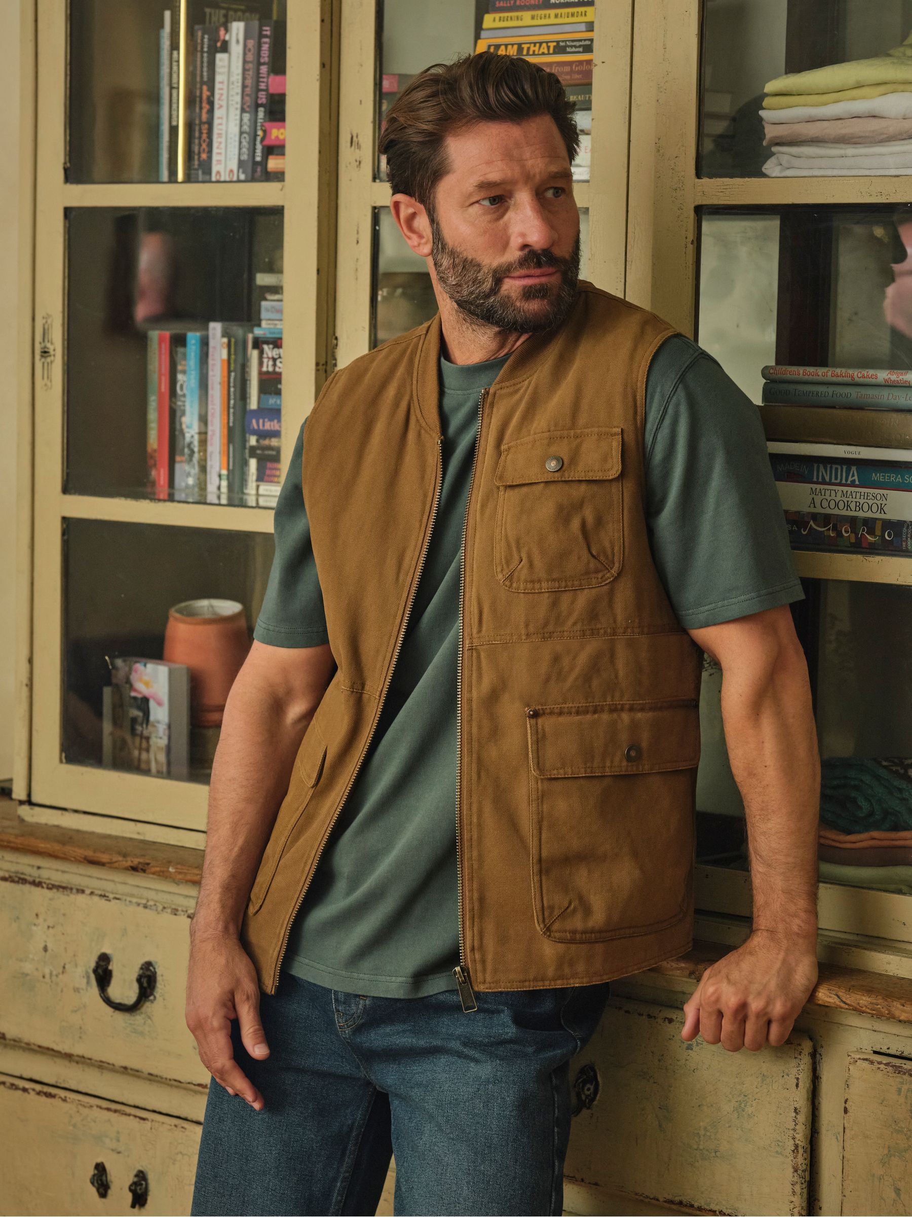 Rydal Light Brown Canvas Gilet