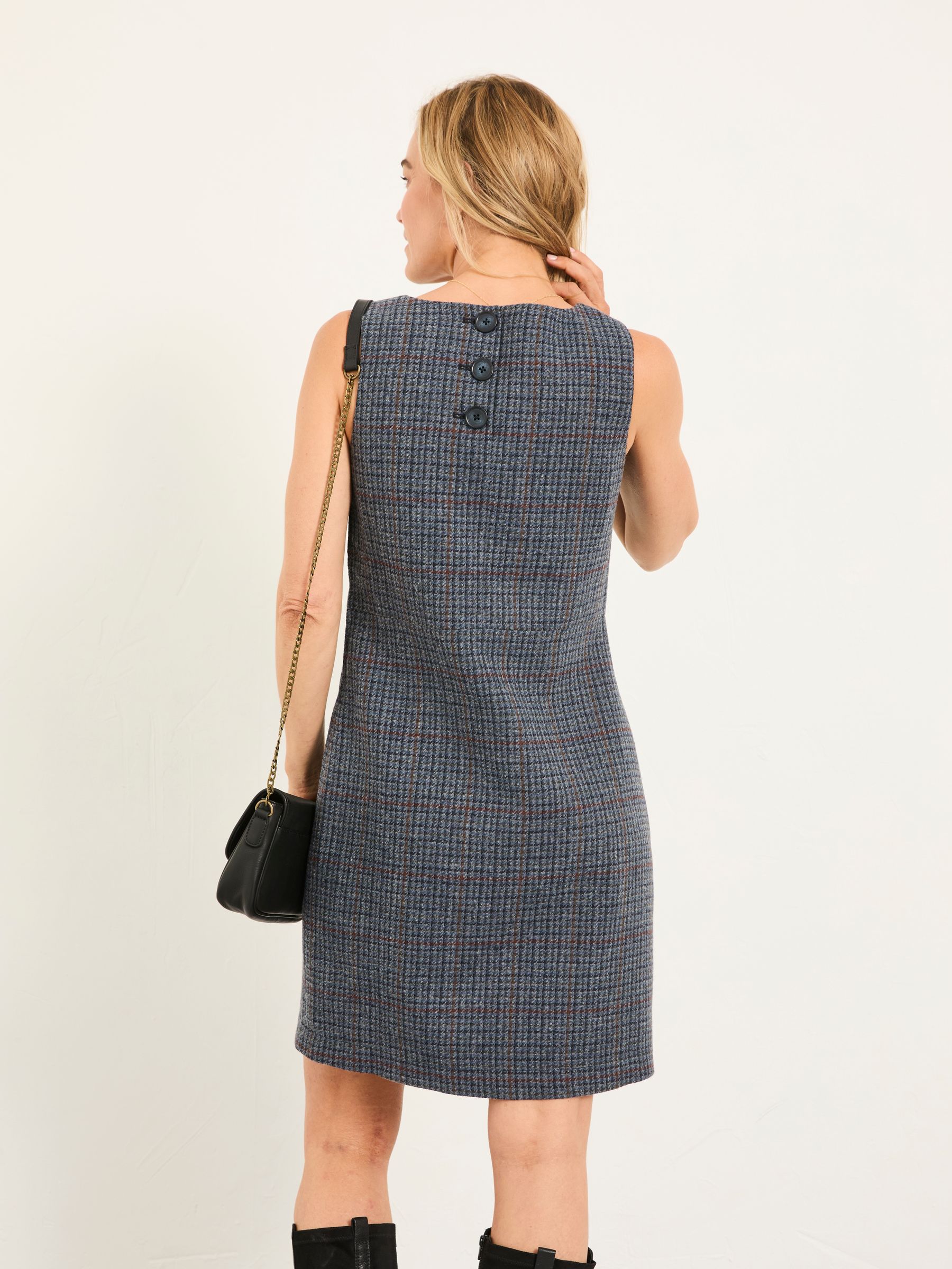 Sarah Charcoal Grey Petite Tweed Pinny Dress
