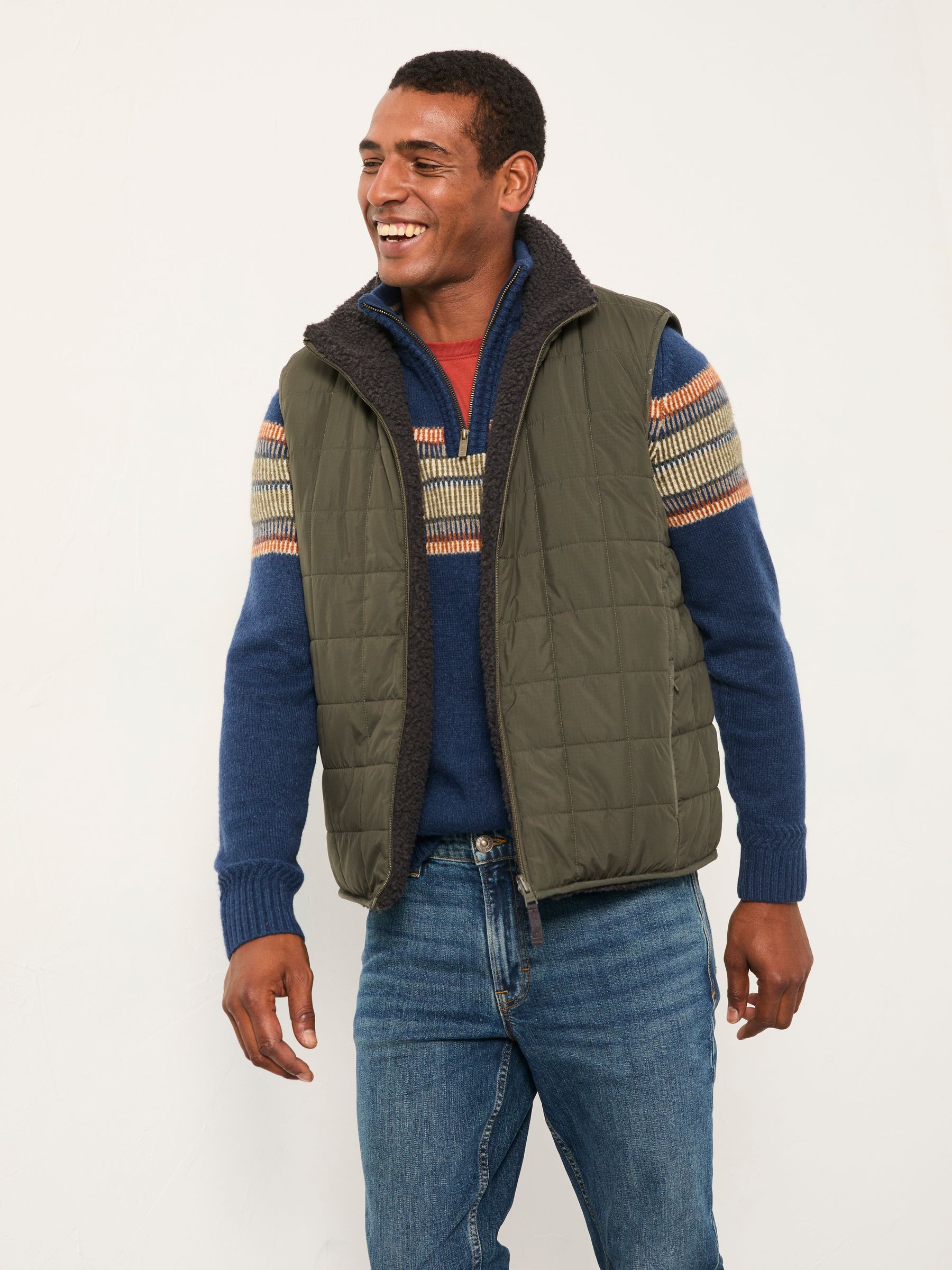 Tromso Khaki Green 2 in 1 Reversible Gilet