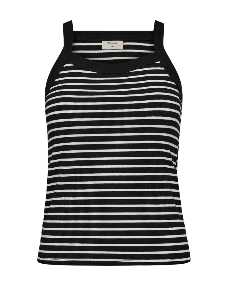 FQZIA – GESTREIFTES TOP - SCHWARZ UND  WEISS