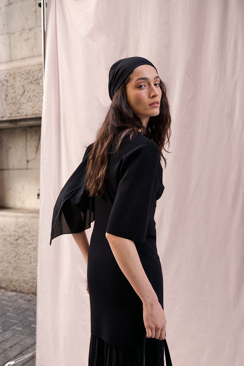 Knitted Combined Maxi Dress