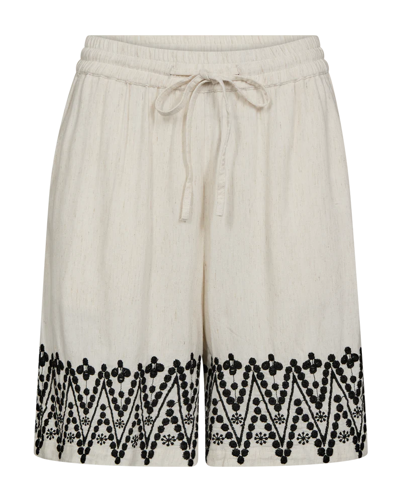 FQLINUS – SHORTS MIT STICKEREIDETAILS - BEIGE