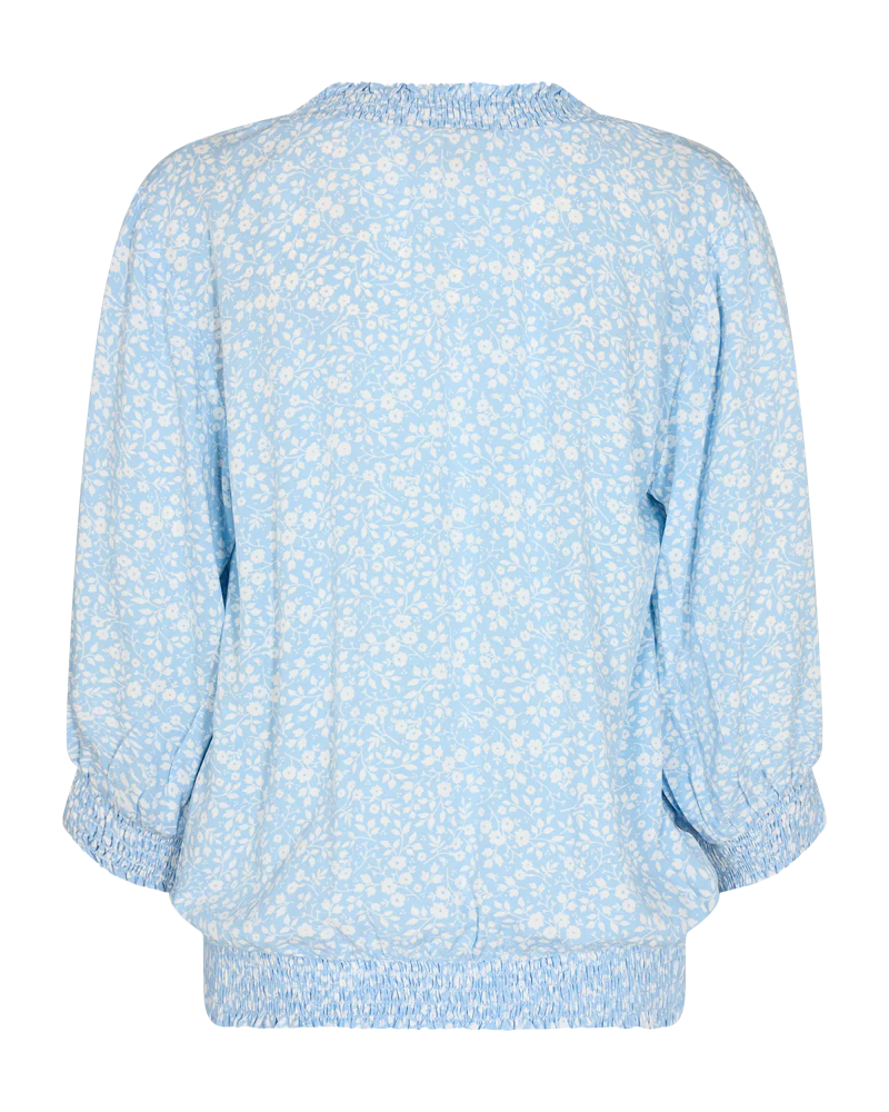 FQADNEY - BLUSE MIT BLUMEN - BLAU