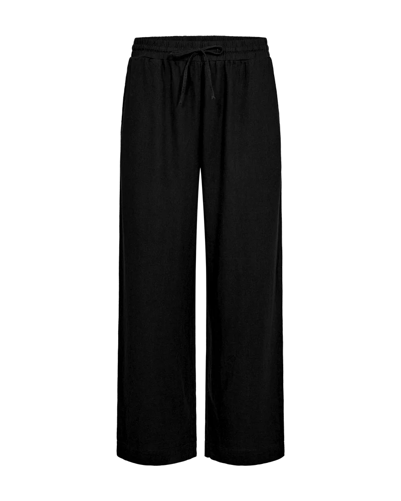 FQLAVA - KNÖCHELHOSE MIT LEINEN - SCHWARZ
