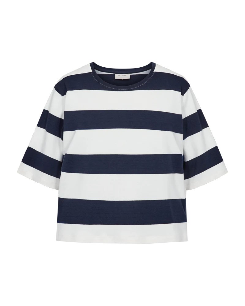 FQFAMILA - T-SHIRT - WEISS UND DUNKELBLAU