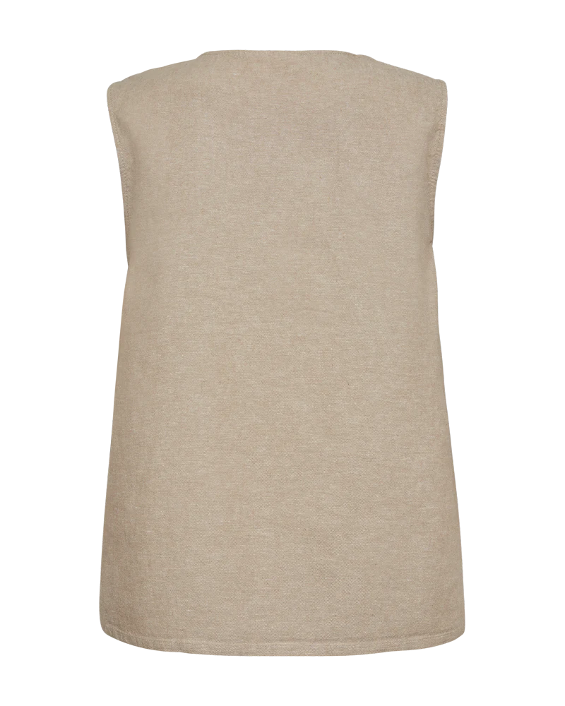 FQLAVA - LEINENTOP - BEIGE