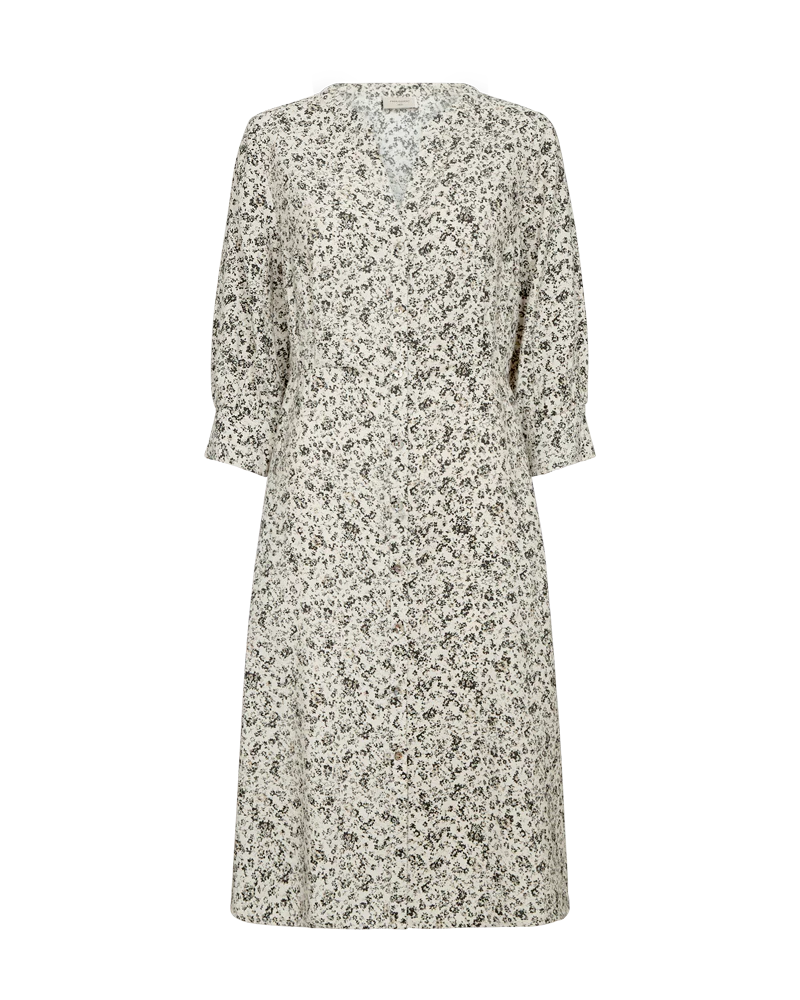 FQMOLLI – KLEID MIT BLUMENMUSTER - BEIGE UND SCHWARZ