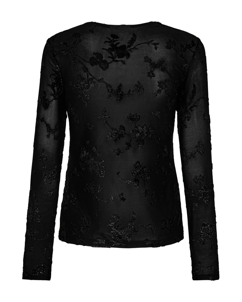 FQBISKA - BLUSE IN MESH-QUALITÄT - SCHWARZ