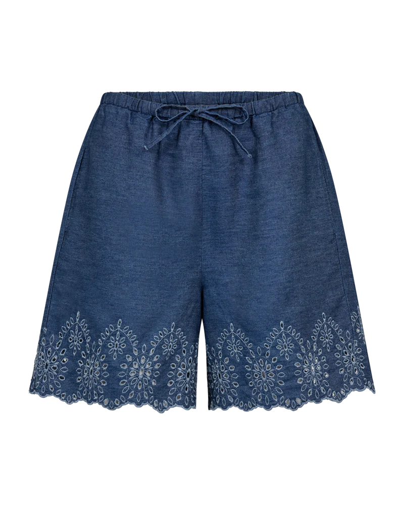 FQLINDA - SHORTS MIT DENIM LOOK - BLAU