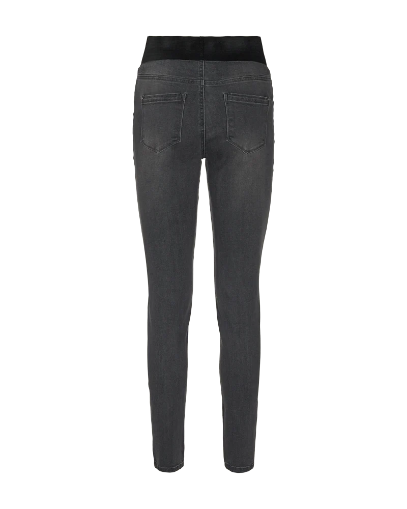 FQSHANTAL - DENIMHOSE MIT ELASTICHEM BUND - GRAU