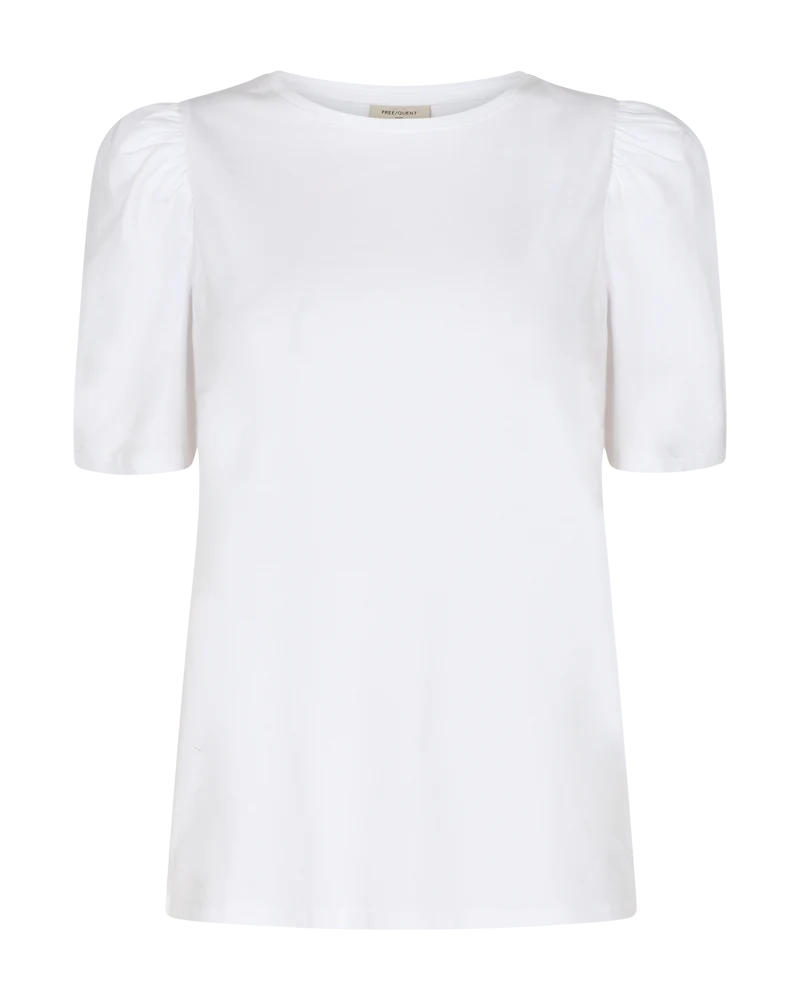 FQFENJA - T-SHIRT MIT PUFFÄRMEL - WEISS