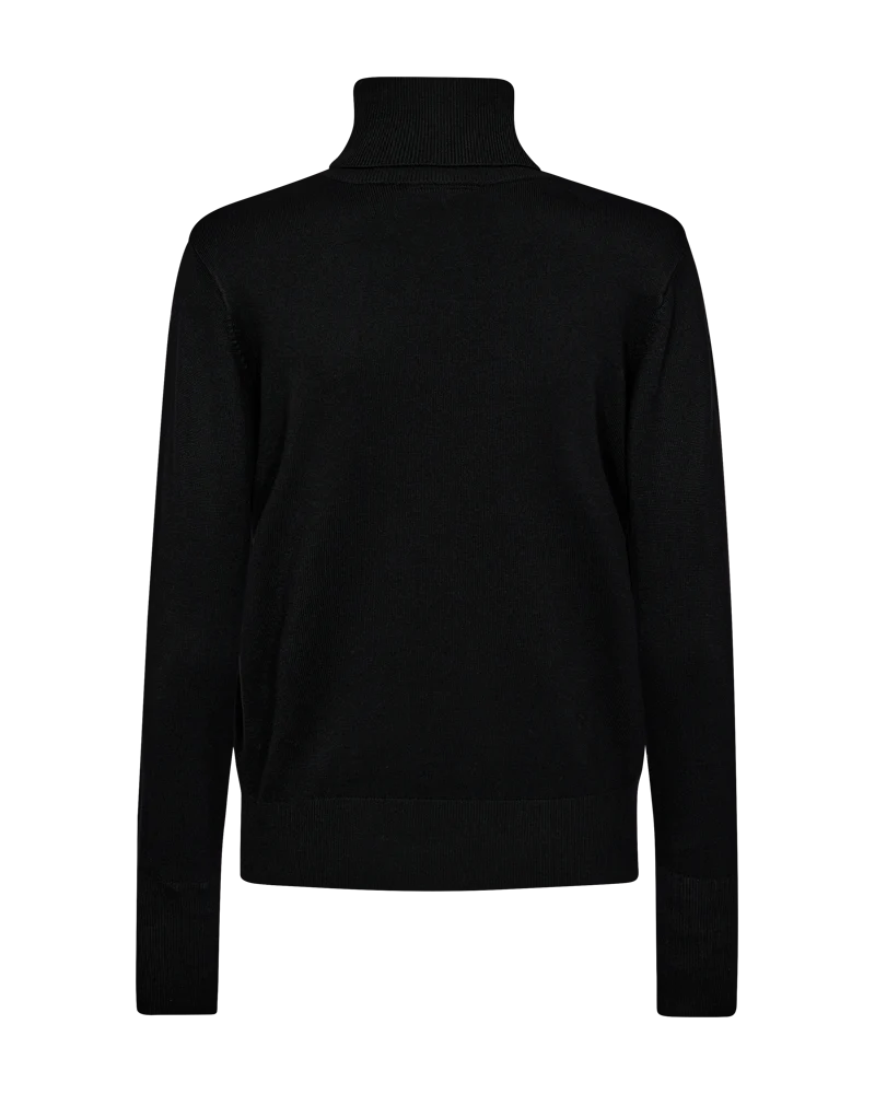 FQKATIE - ROLLKRAGEN PULLOVER - SCHWARZ