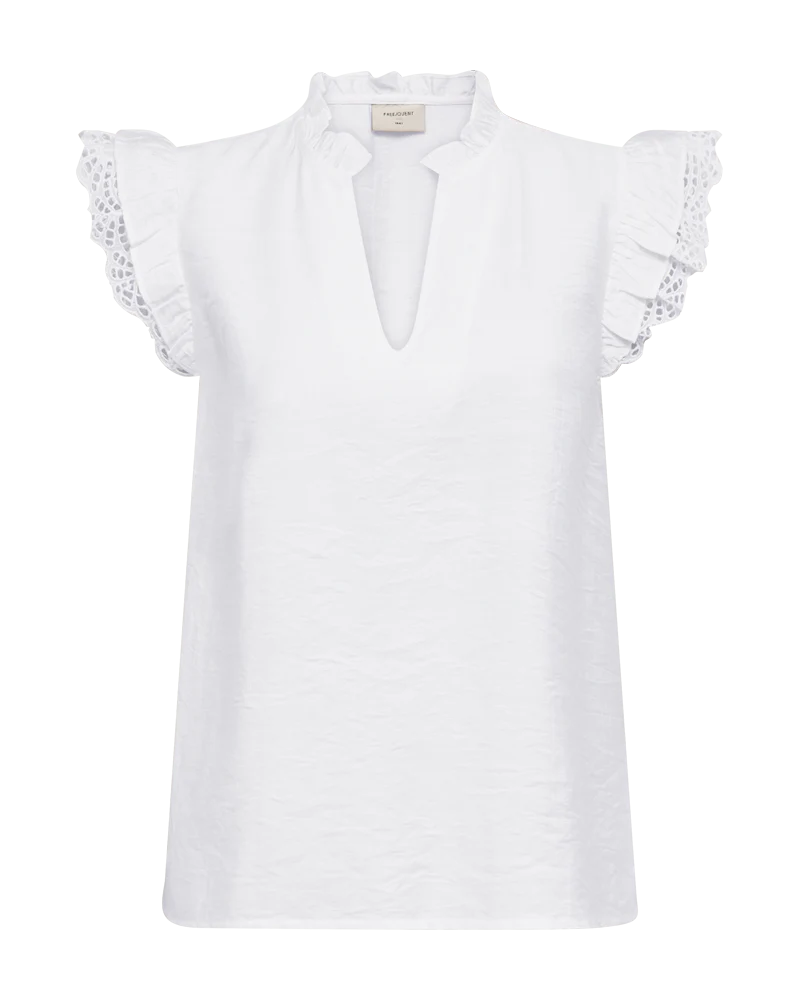 FQLISA – BLUSE MIT SPITZE - WEISS