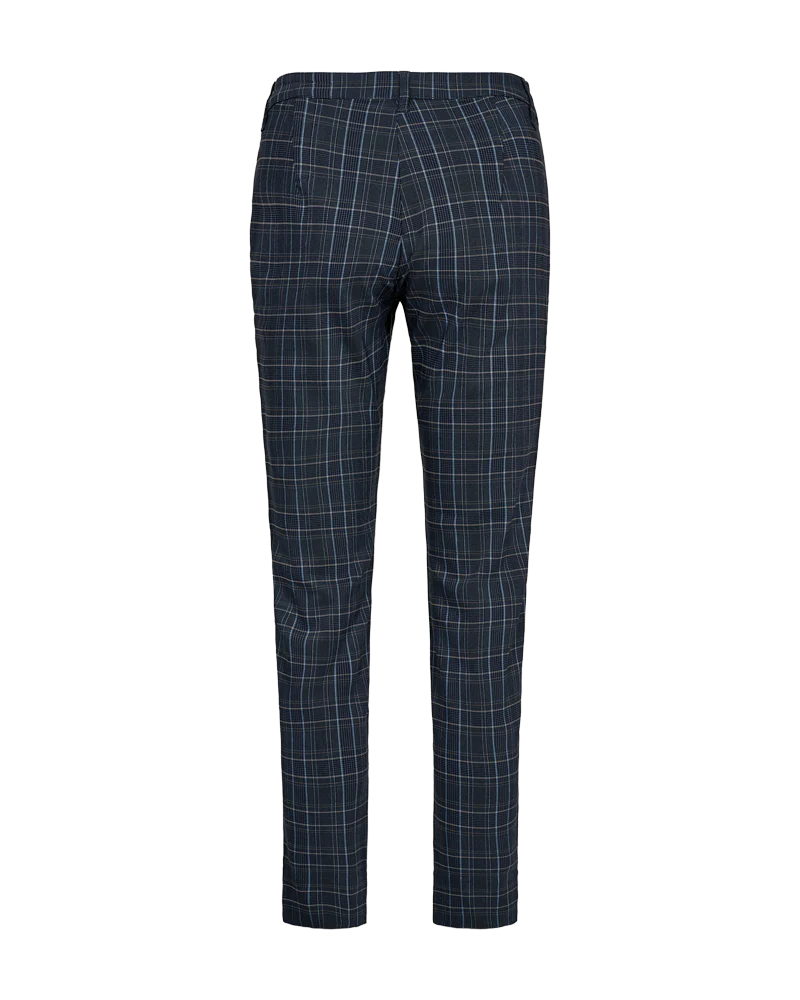 FQREX – KNÖCHELLANGE HOSE MIT KAROMUSTER - SCHWARZ UND  BLAU