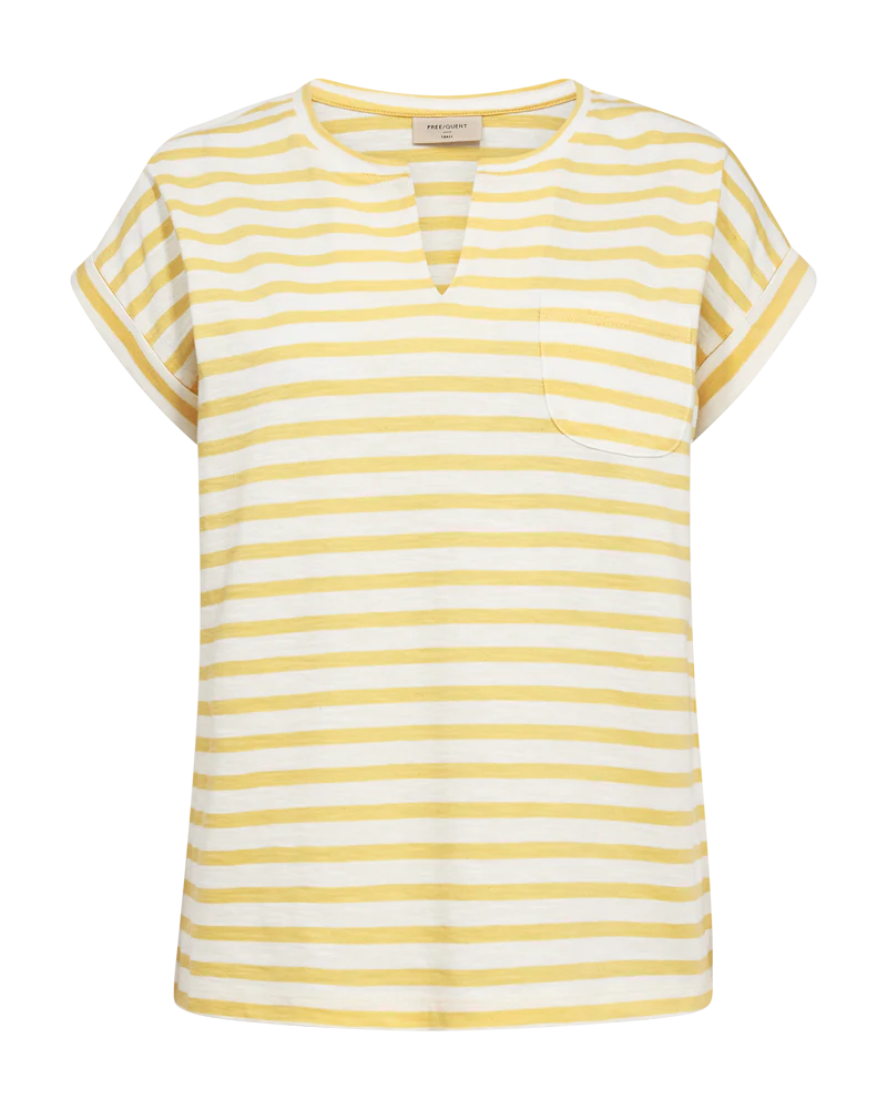 FQVIVA - T-SHIRT - GELB UND WEISS