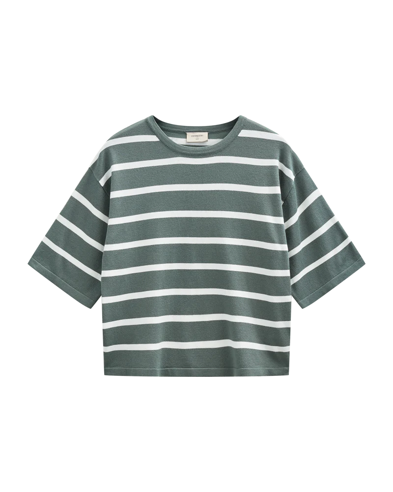 FQCONNY – FEINSTRICK-PULLOVER - WEISS UND GRÜN