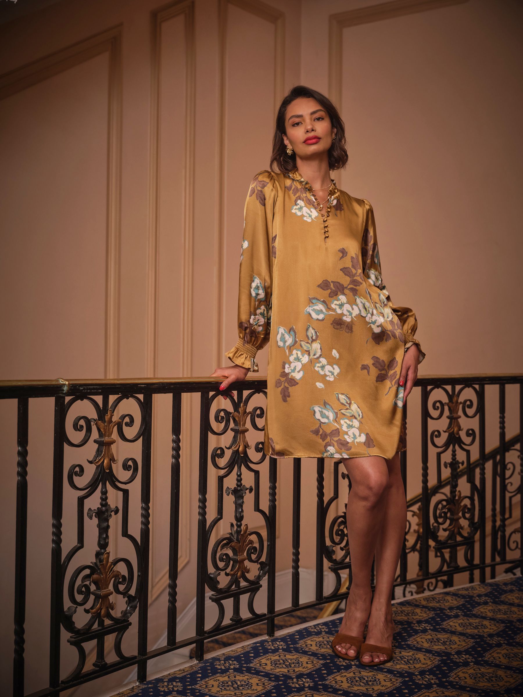 Silas Gold Petite Printed Dress