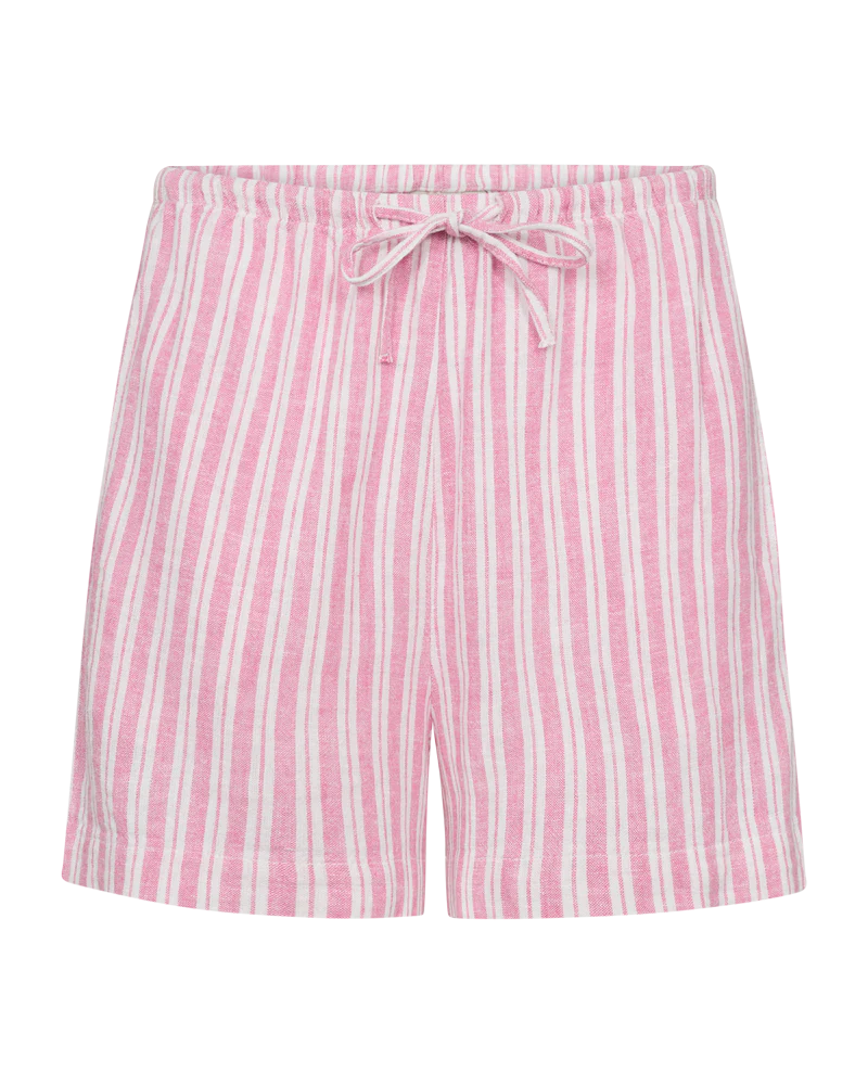 FQLAVA - LEINENSHORTS - WEISS UND ROSA