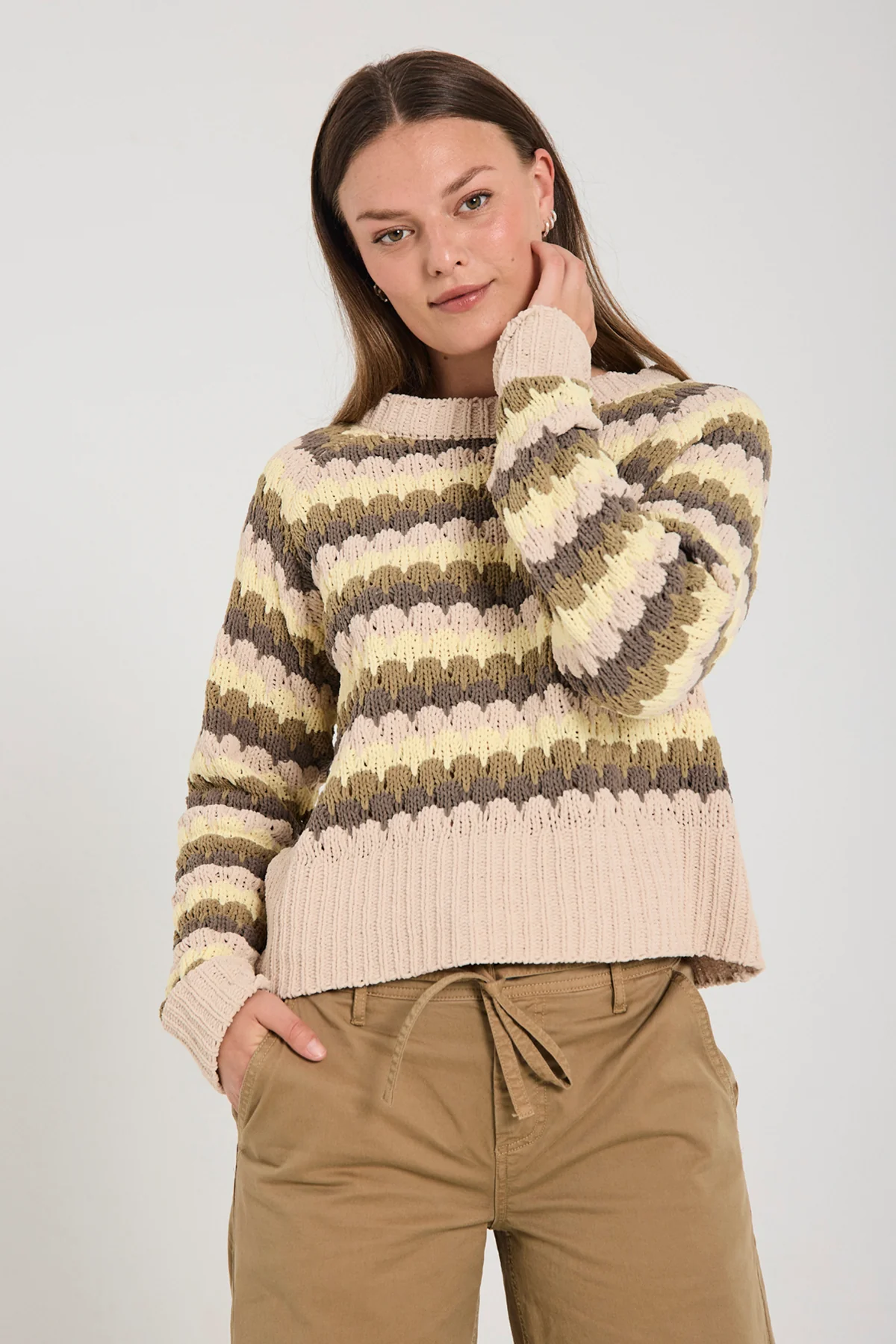 FQNEZZY - PULLOVER - BRAUN UND  BEIGE