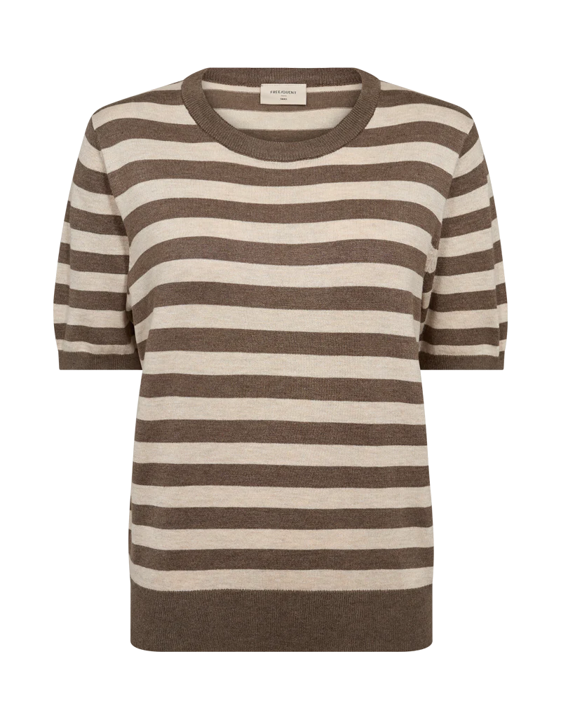 FQJOEL – GESTREIFTER PULLOVER - BRAUN UND BEIGE