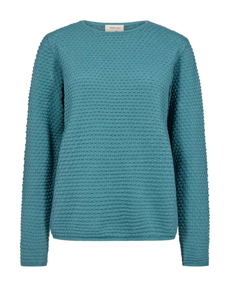 FQDODO - PULLOVER MIT GEPUNKTETER TEXTUR - BLAU