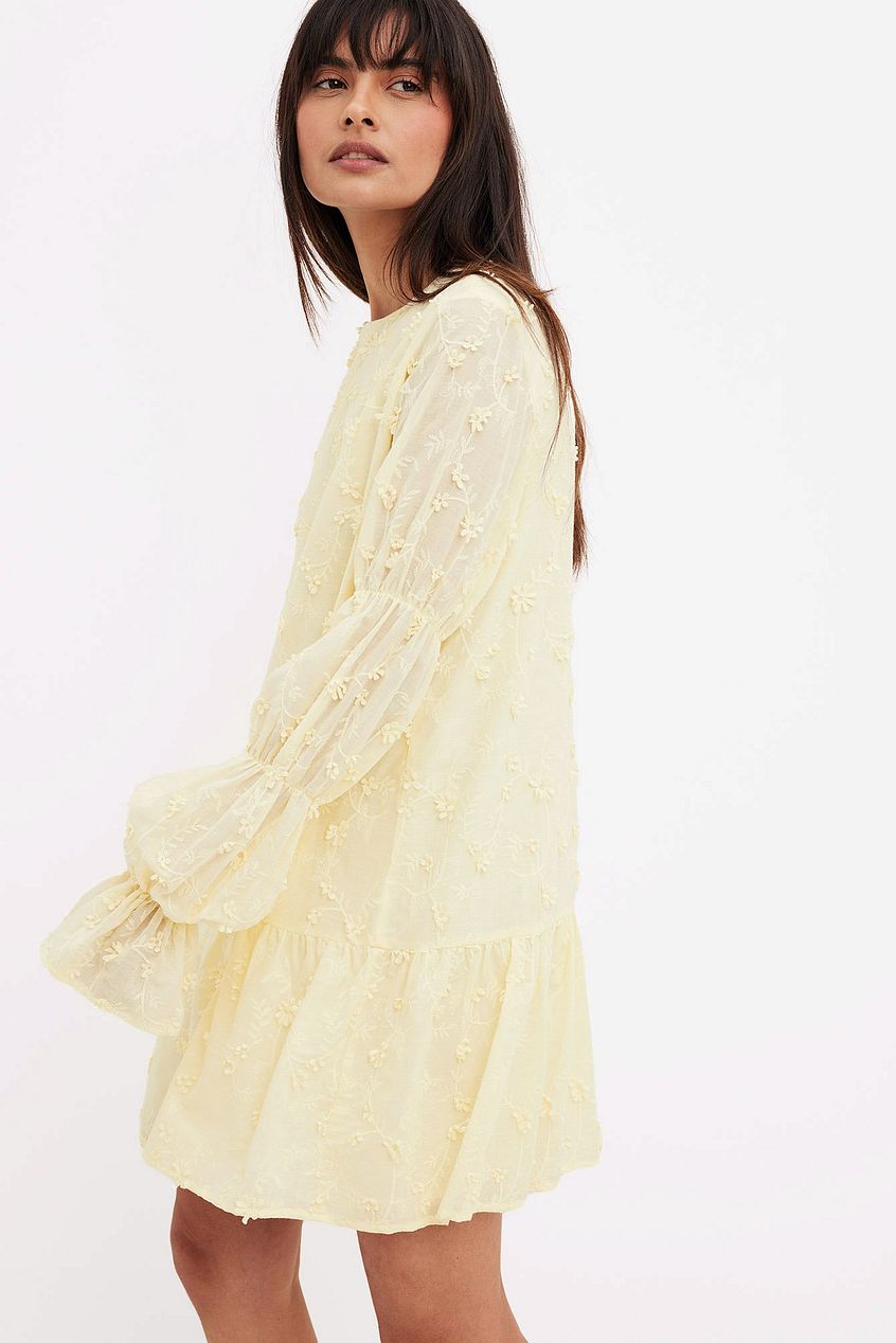 Sleeve Detail Deep Back Dress