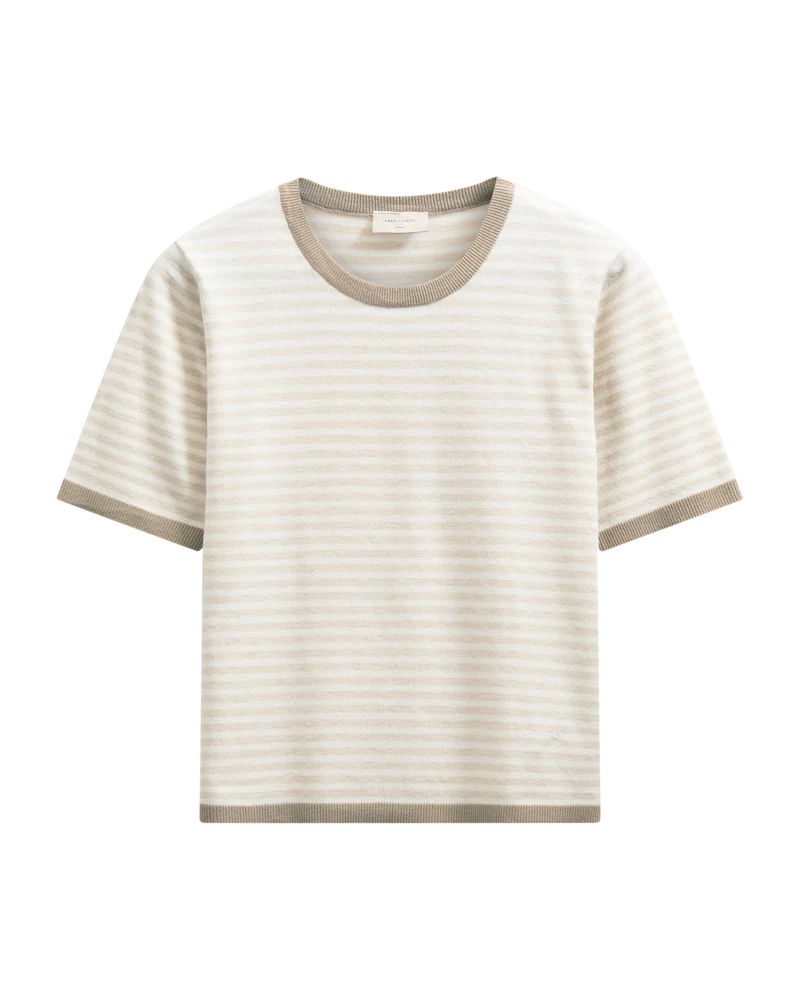 FQZANTI - T-SHIRT - WEISS UND BRAUN