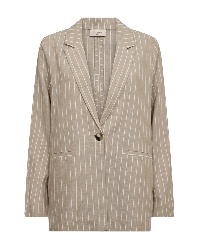 FQLAVEGA – JACKE MIT STREIFEN - BEIGE UND WEISS