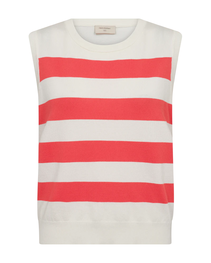 FQPIXIE - GESTREIFTES TOP - WEISS UND ROT