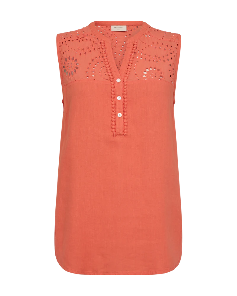 FQLOUIS – BLUSE MIT SPITZE - ORANGE