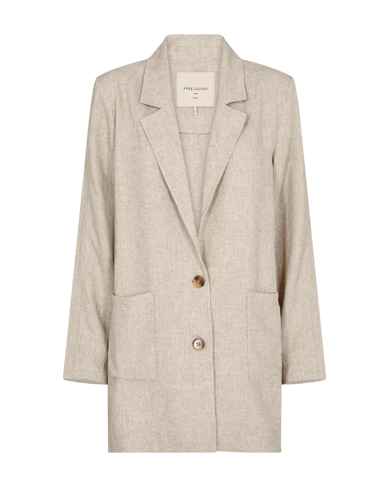 FQLUIGI - BLAZER MIT LEINEN - BEIGE