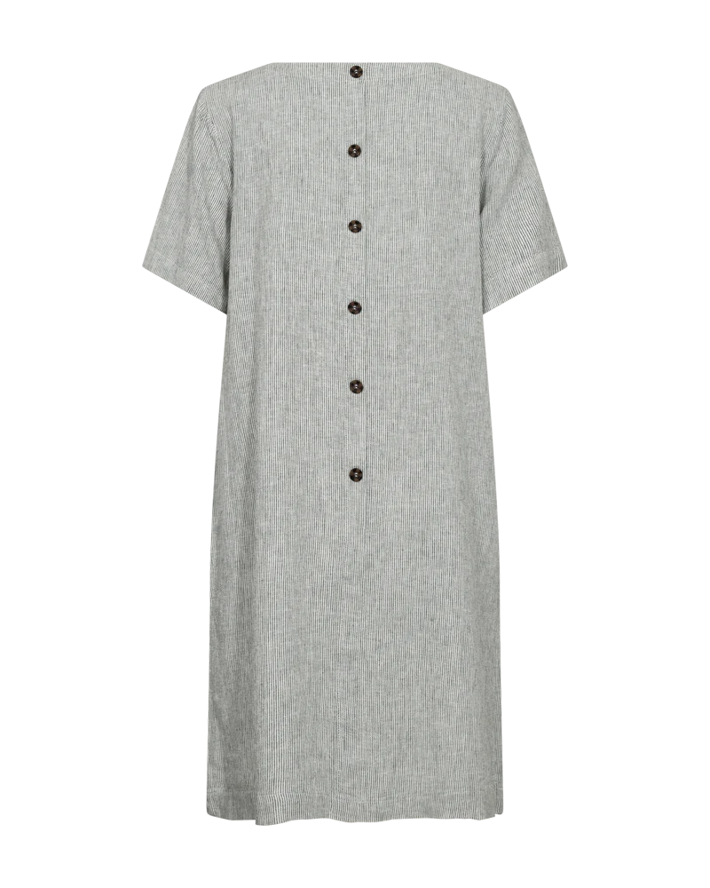 FQLAVA – LEINEN KLEID - WEISS UND GRÜN