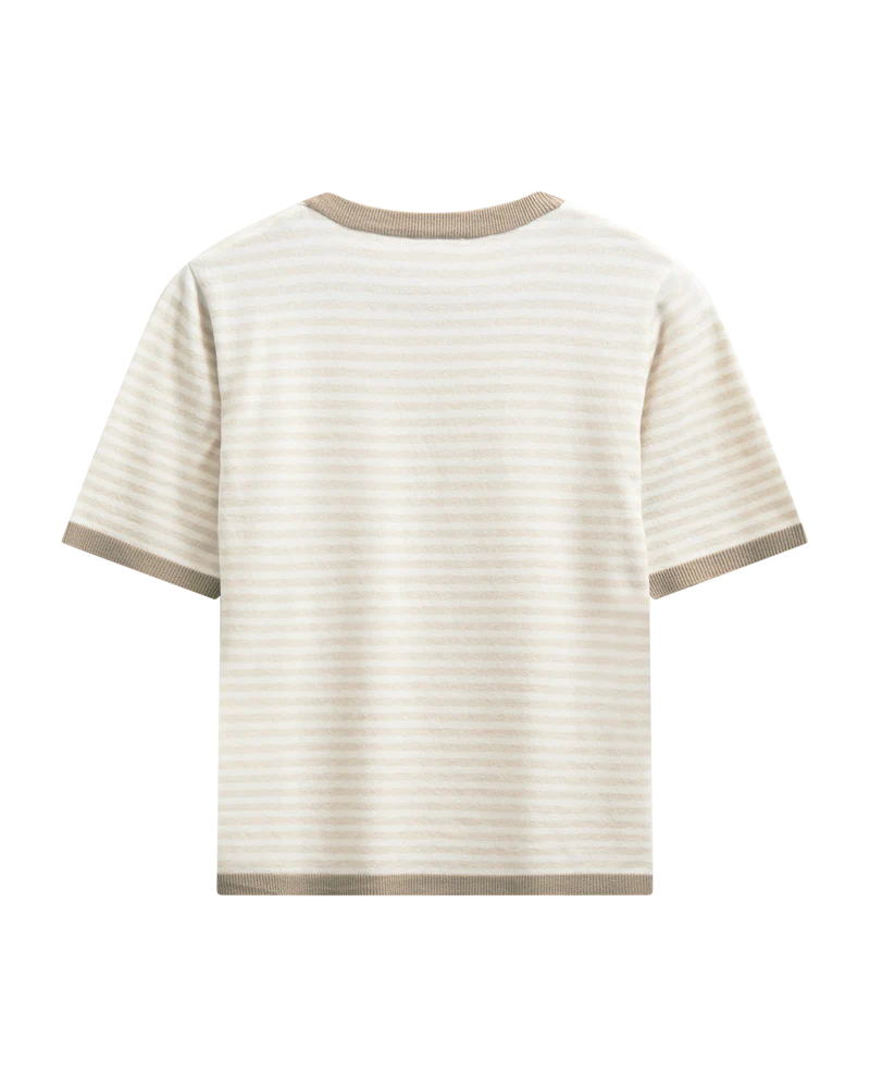 FQZANTI - T-SHIRT - WEISS UND BRAUN