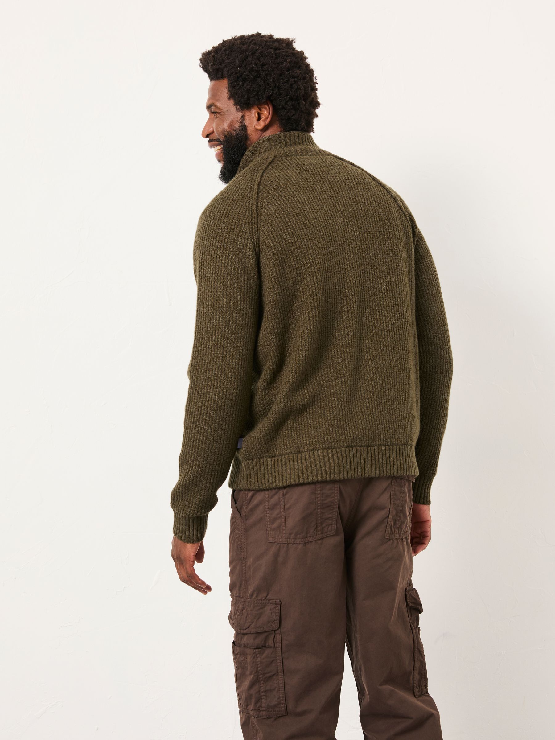 Harwick Khaki Green Zip Through Bomber