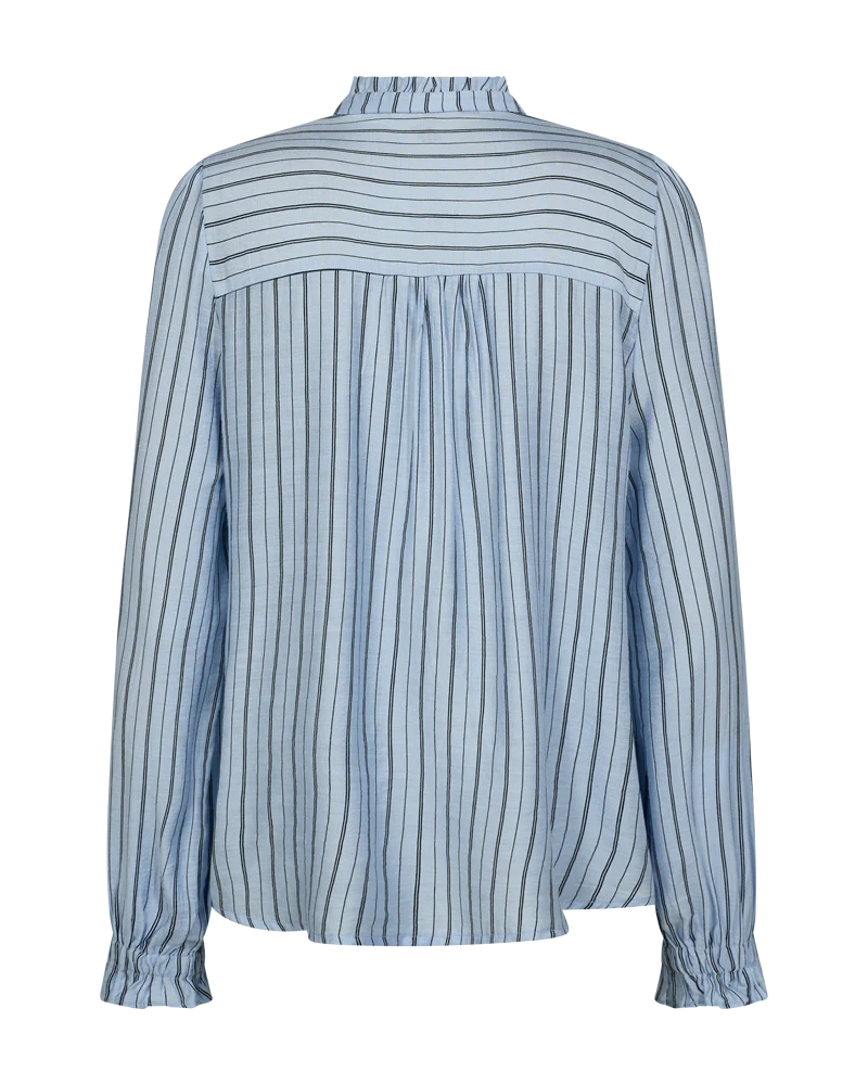 FQONILLA - HEMD MIT RÜSCHEN - BLAU UND SCHWARZ