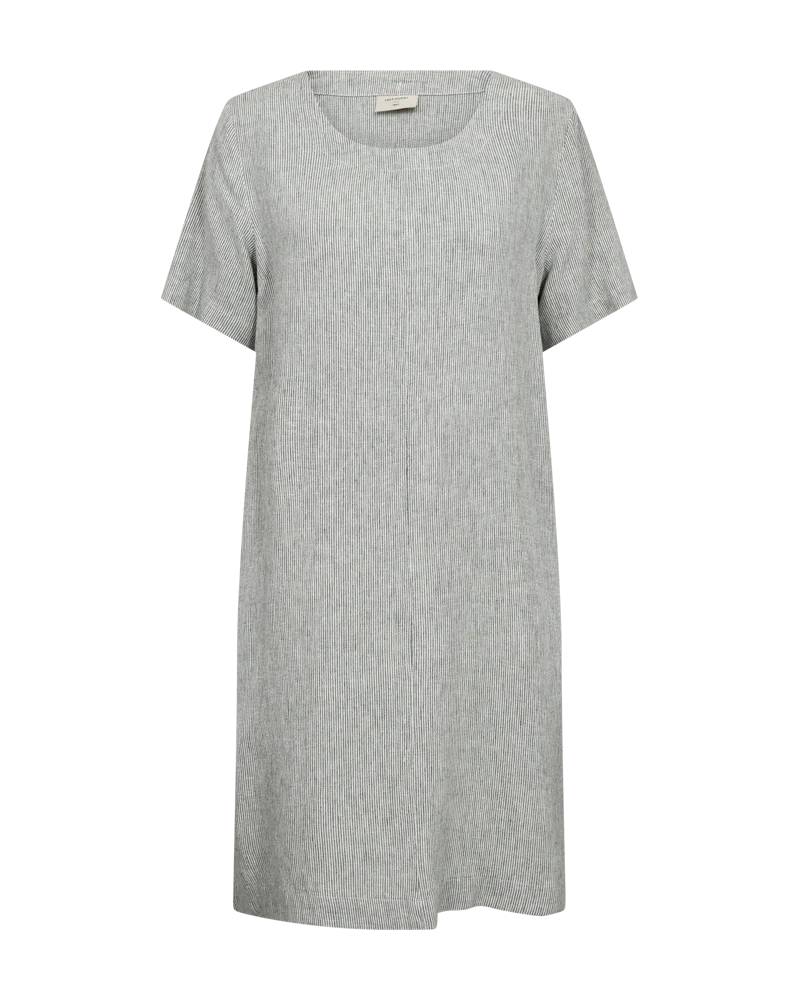 FQLAVA – LEINEN KLEID - WEISS UND GRÜN