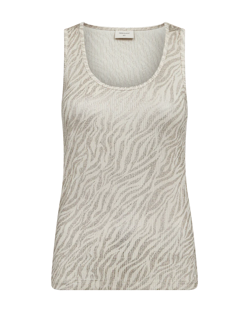 FQMATTER - TOP MIT PRINT - BEIGE