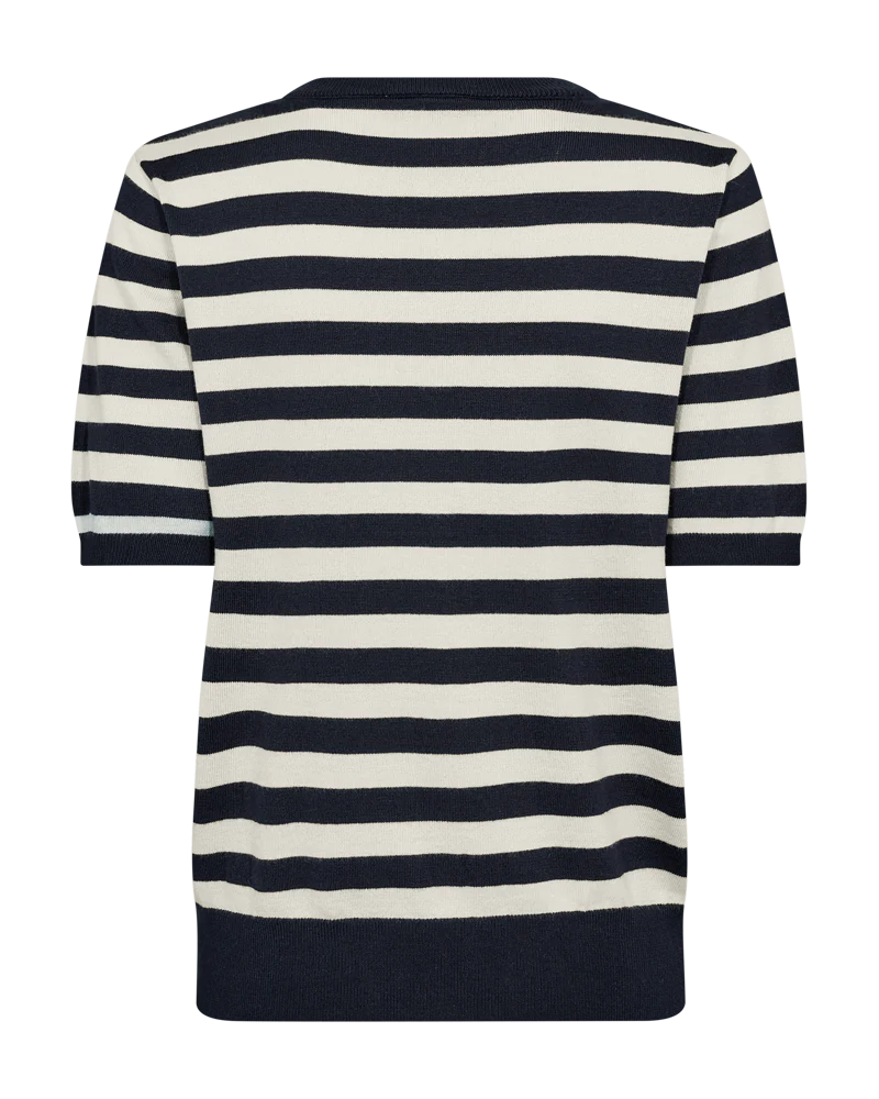 FQJOEL – GESTREIFTER FEINSTRICK-PULLOVER - BLAU UND  BEIGE
