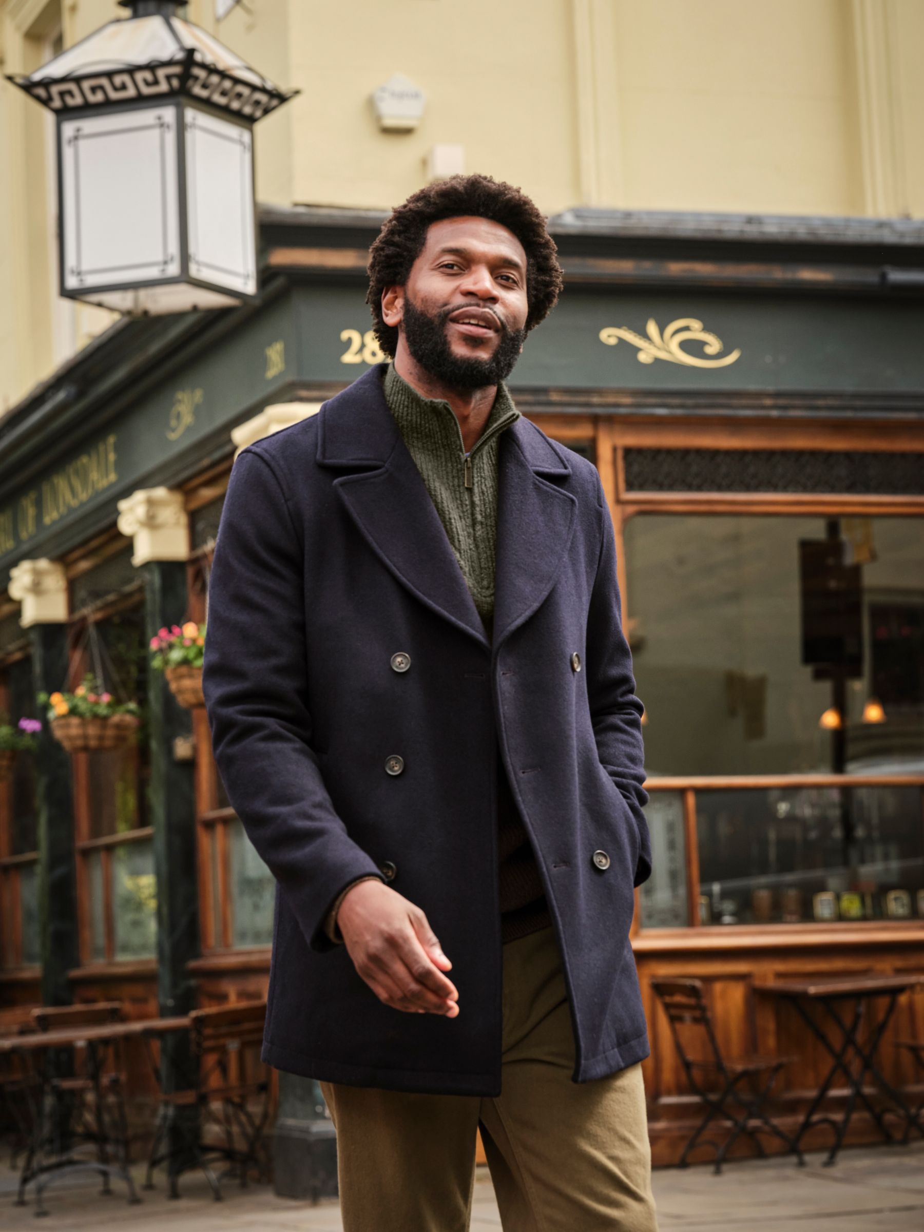 Navy Wool Mix Peacoat