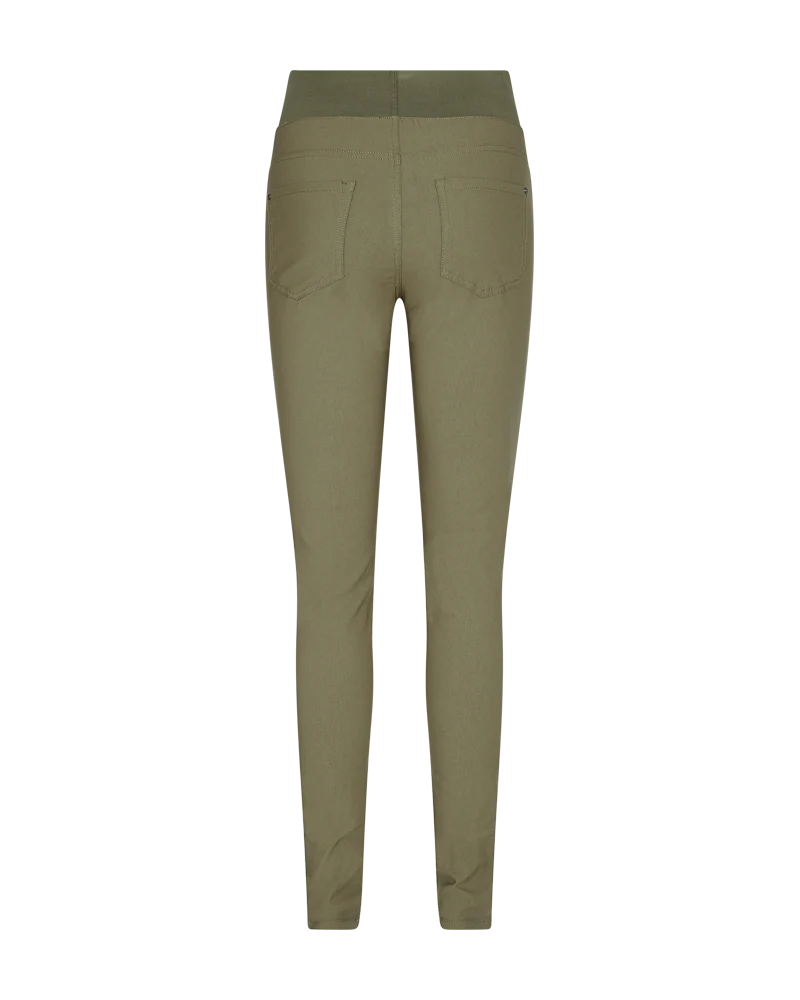 FQSHANTAL - POWER HOSE MIT ELASTICHEM BUND - GRUN