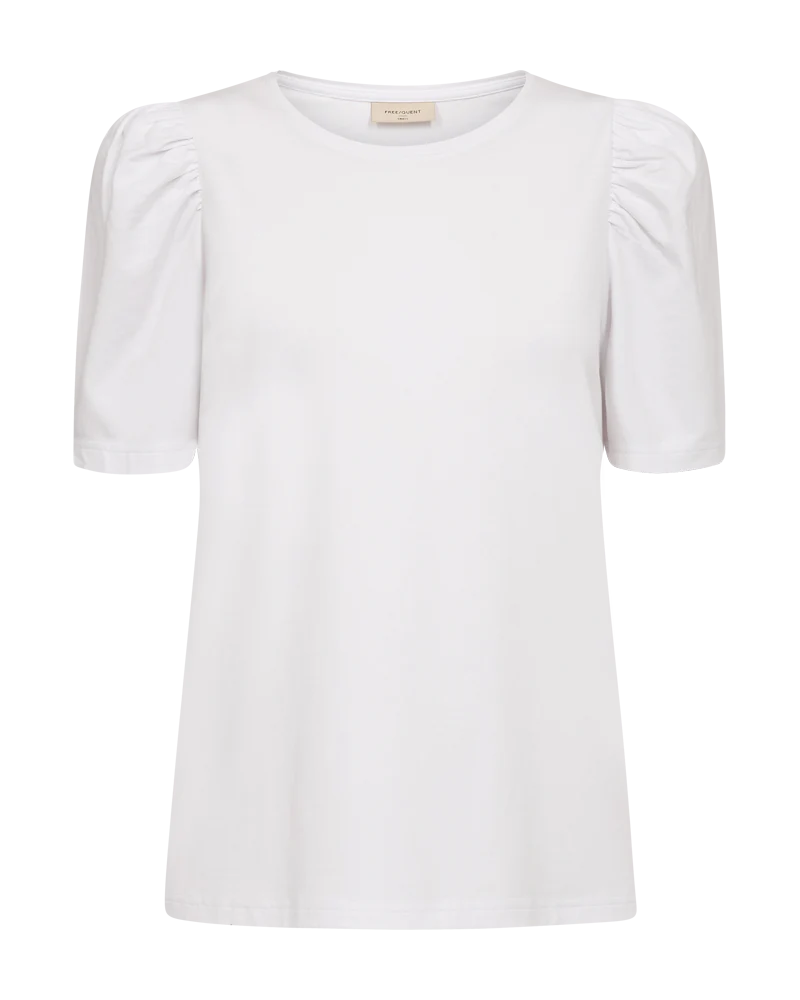FQFENJA - T-SHIRT MIT PUFFÄRMEL - WEISS