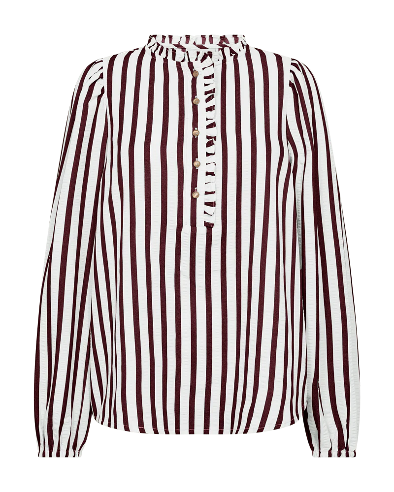 FQNOTO – GESTREIFTE BLUSE - BORDEAUX