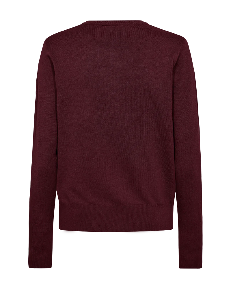 FQKATIE – FEINSTRICK-CARDIGAN - BORDEAUX
